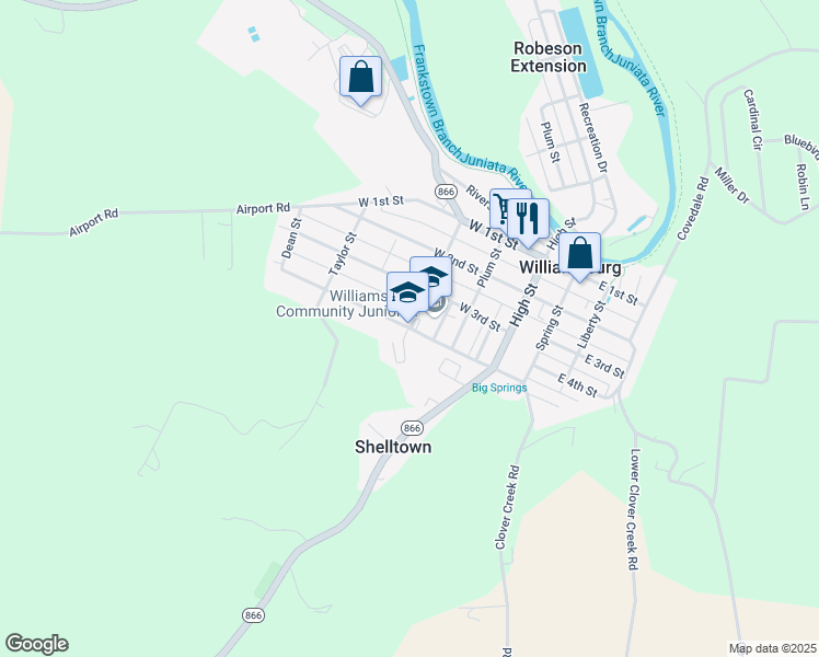 map of restaurants, bars, coffee shops, grocery stores, and more near 16 Sage Hill Drive in Williamsburg