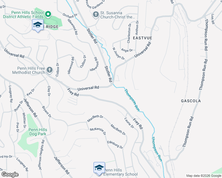 map of restaurants, bars, coffee shops, grocery stores, and more near 1152 Frey Road in Pittsburgh