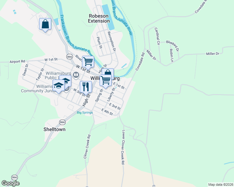 map of restaurants, bars, coffee shops, grocery stores, and more near 129 East 1st Street in Williamsburg