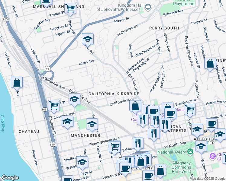 map of restaurants, bars, coffee shops, grocery stores, and more near 930 Morrison Street in Pittsburgh