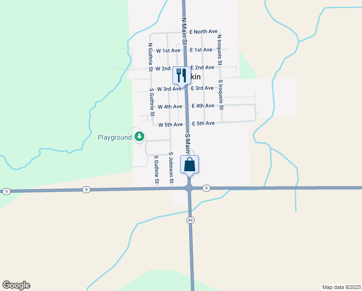 map of restaurants, bars, coffee shops, grocery stores, and more near 300-398 South Main Street in Rankin