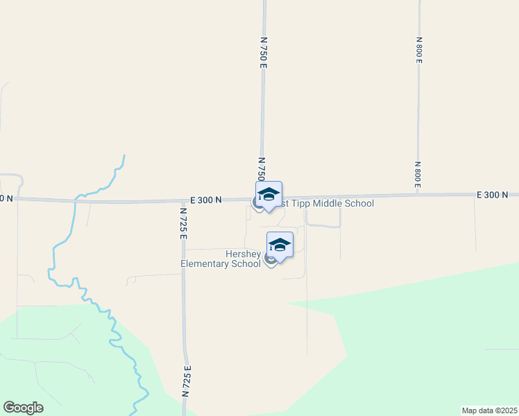 map of restaurants, bars, coffee shops, grocery stores, and more near 7501 East 300 North in Lafayette