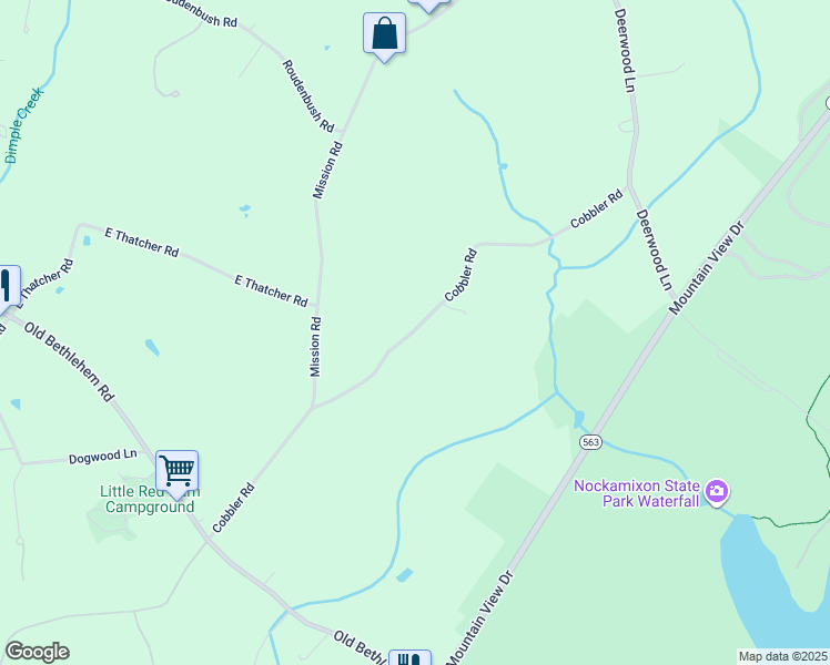 map of restaurants, bars, coffee shops, grocery stores, and more near 1378 Cobbler Road in Quakertown