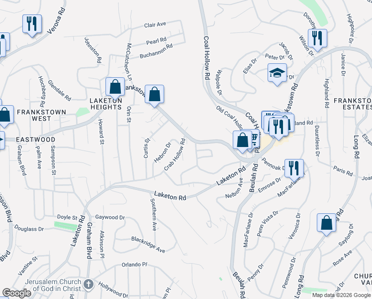 map of restaurants, bars, coffee shops, grocery stores, and more near 110 Duffield Avenue in Pittsburgh