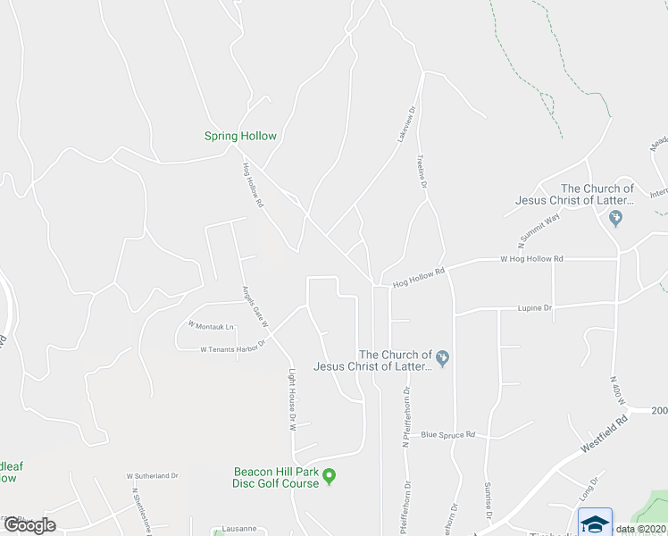 map of restaurants, bars, coffee shops, grocery stores, and more near 5886 West Timber Ridge Lane in Highland