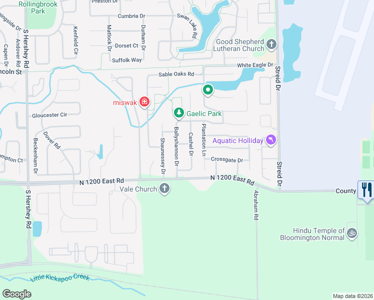 map of restaurants, bars, coffee shops, grocery stores, and more near 1403 Cashel Dr in Bloomington