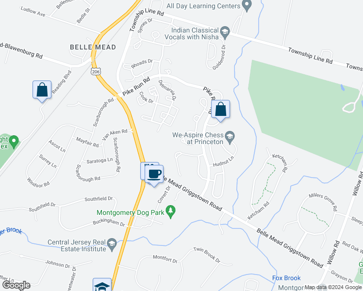 map of restaurants, bars, coffee shops, grocery stores, and more near 803 Taggert Drive in Montgomery