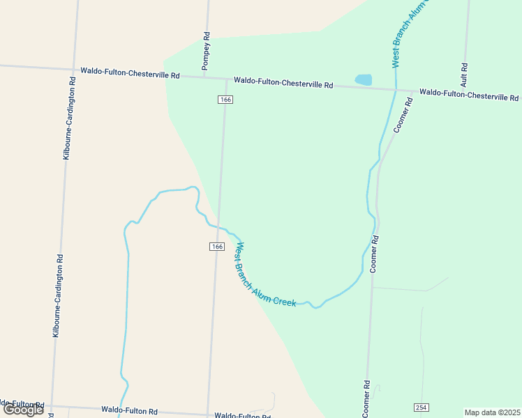map of restaurants, bars, coffee shops, grocery stores, and more near 2833 County Road 166 in Cardington