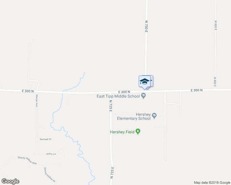 map of restaurants, bars, coffee shops, grocery stores, and more near 7521 East 300 North in Lafayette