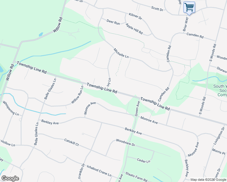 map of restaurants, bars, coffee shops, grocery stores, and more near 518 Township Line Road in Somerset County