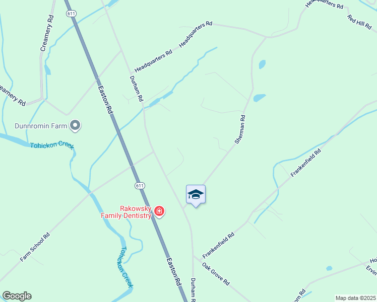map of restaurants, bars, coffee shops, grocery stores, and more near 28 Tohickon Drive in Ottsville