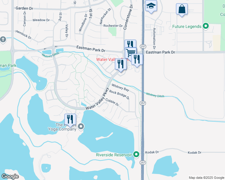 map of restaurants, bars, coffee shops, grocery stores, and more near 108 Rock Bridge Drive in Windsor
