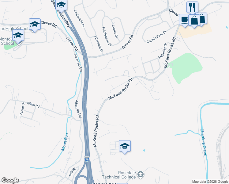 map of restaurants, bars, coffee shops, grocery stores, and more near 2027 McKees Rocks Rd in McKees Rocks