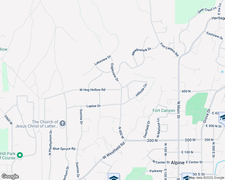 map of restaurants, bars, coffee shops, grocery stores, and more near 493 West Hog Hollow Road in Alpine