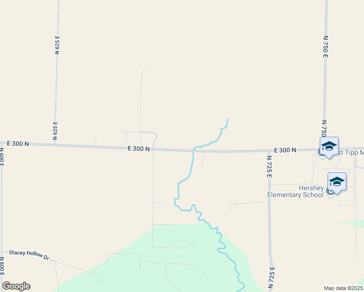 map of restaurants, bars, coffee shops, grocery stores, and more near 6701-6725 East 300 North in Lafayette