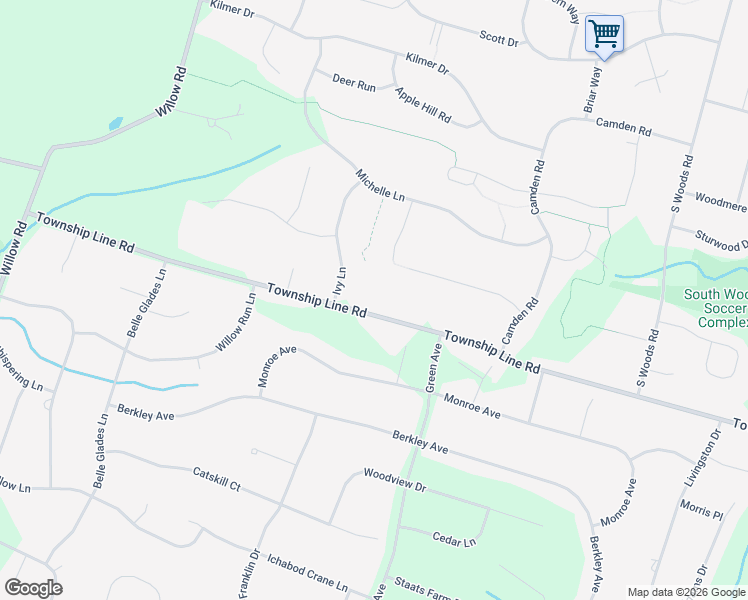 map of restaurants, bars, coffee shops, grocery stores, and more near 518 Township Line Road in Somerset County