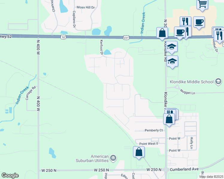 map of restaurants, bars, coffee shops, grocery stores, and more near 2778 Morallion Drive in West Lafayette