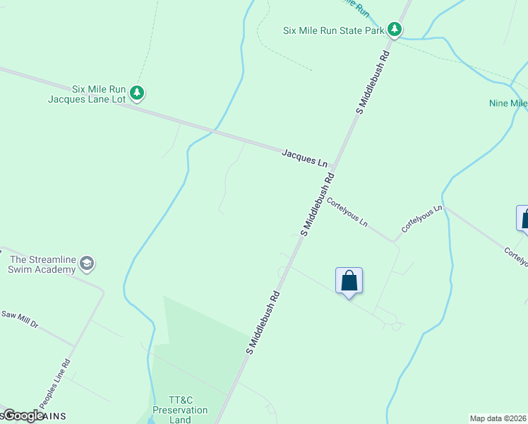 map of restaurants, bars, coffee shops, grocery stores, and more near 583 South Middlebush Road in Franklin Township