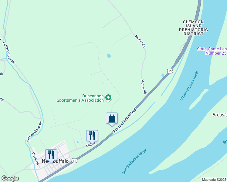 map of restaurants, bars, coffee shops, grocery stores, and more near 17 Pinetree Drive in Duncannon