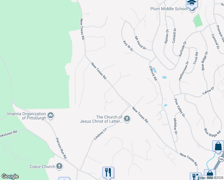 map of restaurants, bars, coffee shops, grocery stores, and more near 2 Eastvue Drive in Pittsburgh