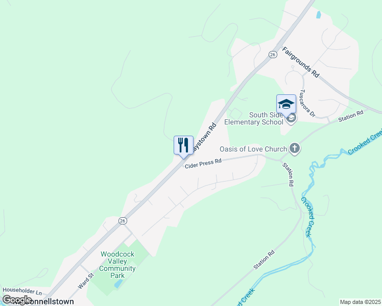 map of restaurants, bars, coffee shops, grocery stores, and more near in MC CONELSTOWN