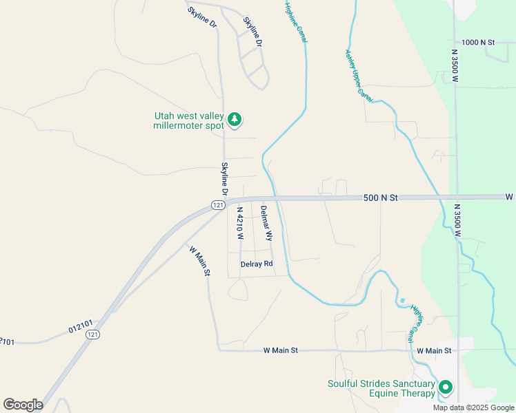 map of restaurants, bars, coffee shops, grocery stores, and more near 483 Delmar Way in Vernal