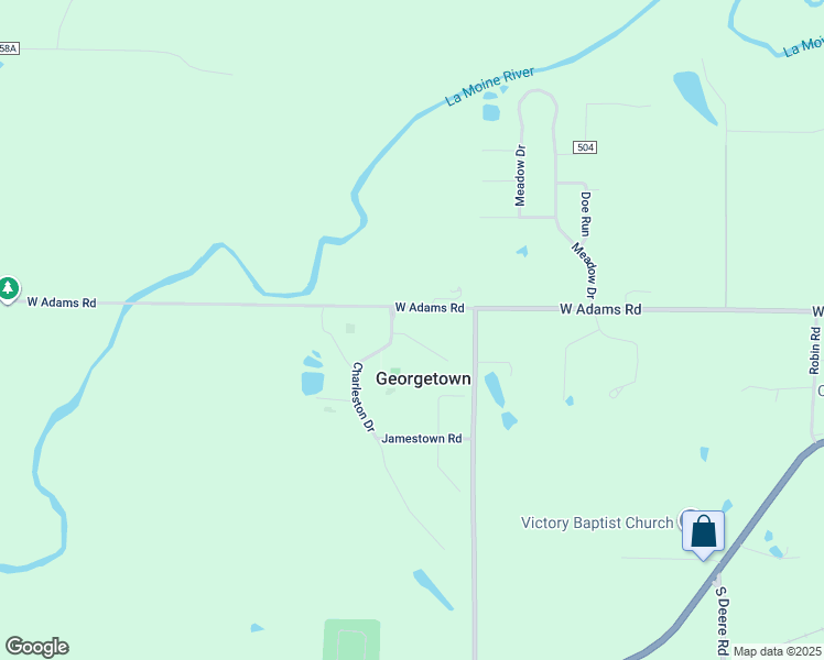 map of restaurants, bars, coffee shops, grocery stores, and more near 50 Carriage Hill in Macomb