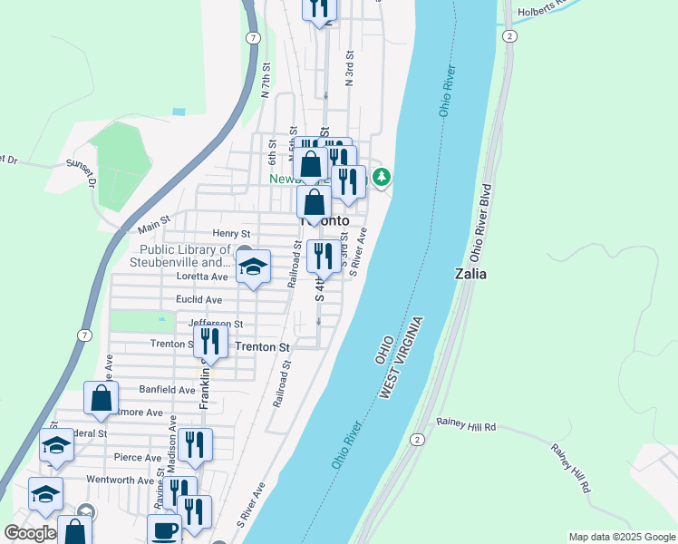 map of restaurants, bars, coffee shops, grocery stores, and more near 305 South 3rd Street in Toronto