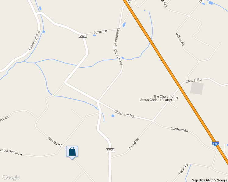 map of restaurants, bars, coffee shops, grocery stores, and more near 8423 Chestnut Hill Church Road in Coopersburg