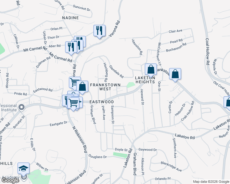 map of restaurants, bars, coffee shops, grocery stores, and more near 116 Champa Street in Pittsburgh
