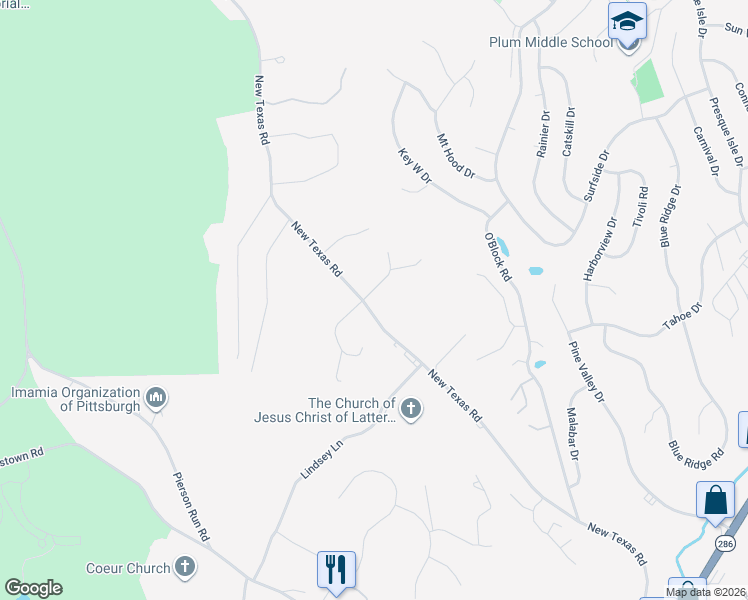 map of restaurants, bars, coffee shops, grocery stores, and more near 2 Eastvue Drive in Pittsburgh