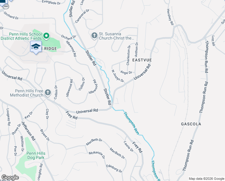 map of restaurants, bars, coffee shops, grocery stores, and more near 1209 Universal Rd in Pittsburgh
