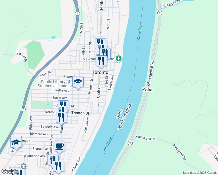 map of restaurants, bars, coffee shops, grocery stores, and more near 305 South 3rd Street in Toronto