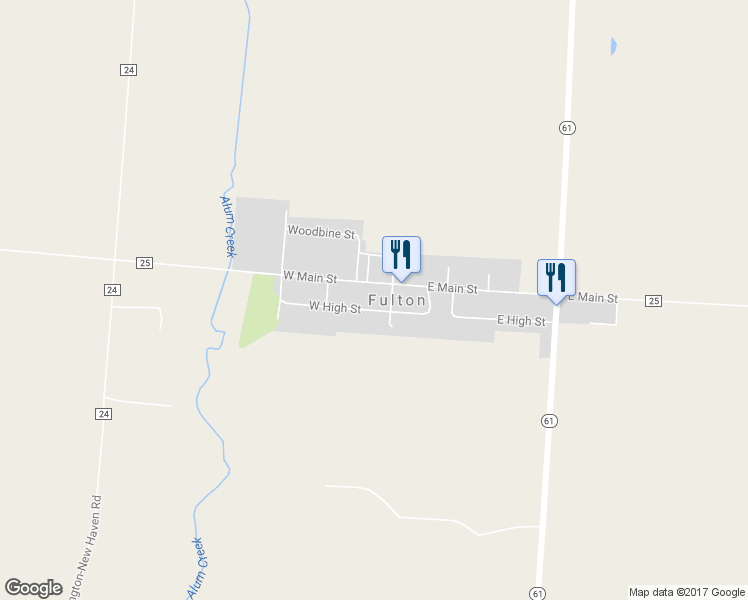 map of restaurants, bars, coffee shops, grocery stores, and more near in Fulton