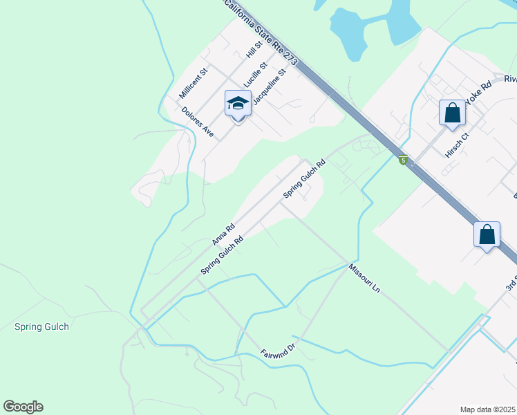 map of restaurants, bars, coffee shops, grocery stores, and more near 19510 Spring Gulch Road in Anderson
