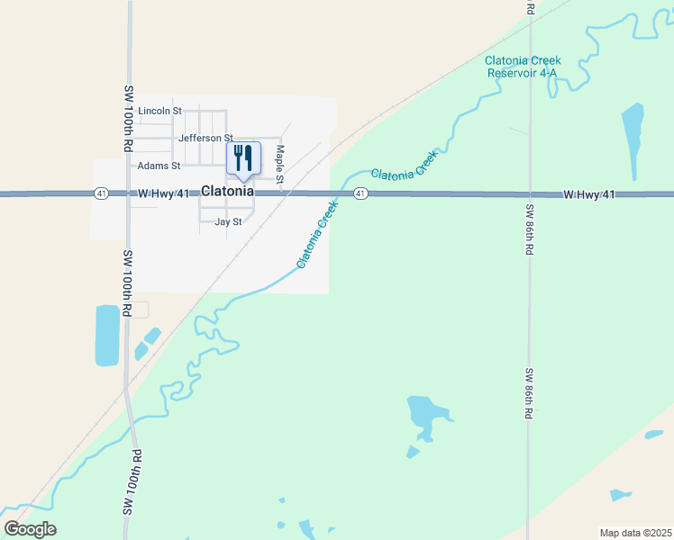 map of restaurants, bars, coffee shops, grocery stores, and more near in Clatonia