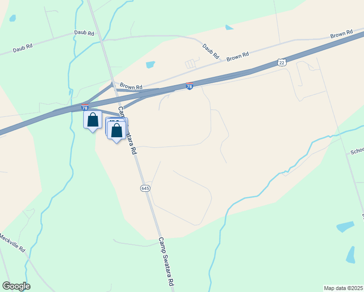 map of restaurants, bars, coffee shops, grocery stores, and more near 60 Central Boulevard in Myerstown
