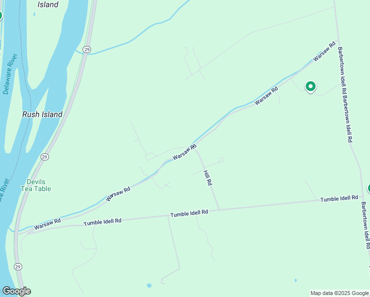 map of restaurants, bars, coffee shops, grocery stores, and more near 132 Warsaw Road in Frenchtown