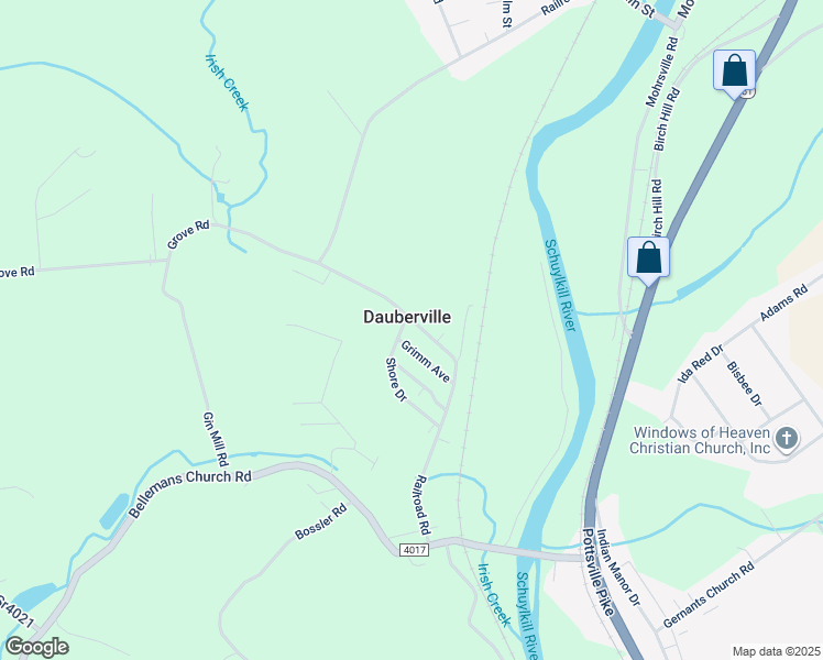 map of restaurants, bars, coffee shops, grocery stores, and more near 1149 Railroad Road in Leesport