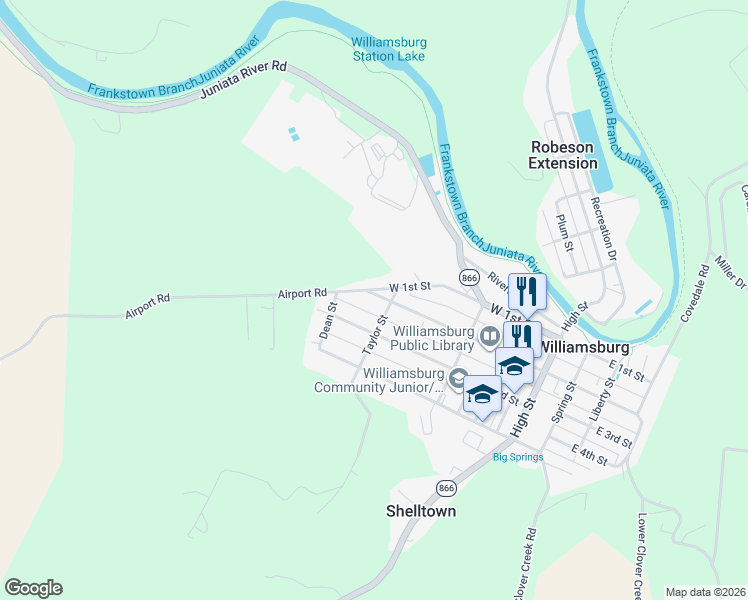map of restaurants, bars, coffee shops, grocery stores, and more near 810 W 1st St in Williamsburg