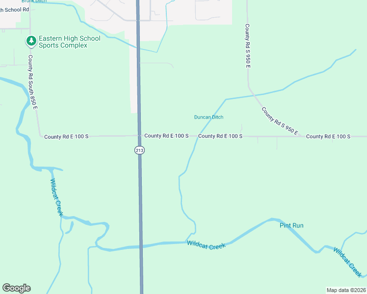 map of restaurants, bars, coffee shops, grocery stores, and more near 9001-9269 County Road E 100 South in Greentown