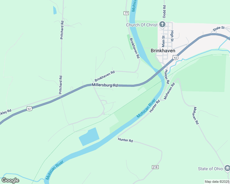 map of restaurants, bars, coffee shops, grocery stores, and more near 16418 Millersburg Road in Danville