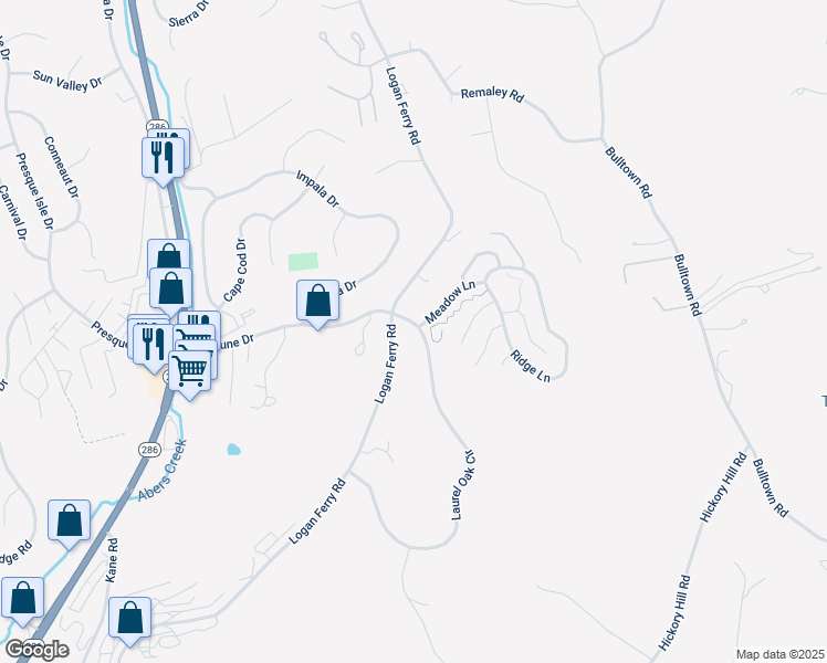 map of restaurants, bars, coffee shops, grocery stores, and more near 3904 Laurel Oak Circle in Murrysville