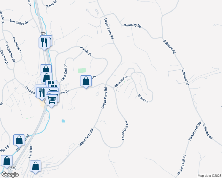 map of restaurants, bars, coffee shops, grocery stores, and more near 3904 Laurel Oak Circle in Murrysville