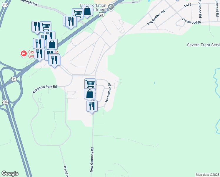 map of restaurants, bars, coffee shops, grocery stores, and more near 198 Short Dr in Ebensburg