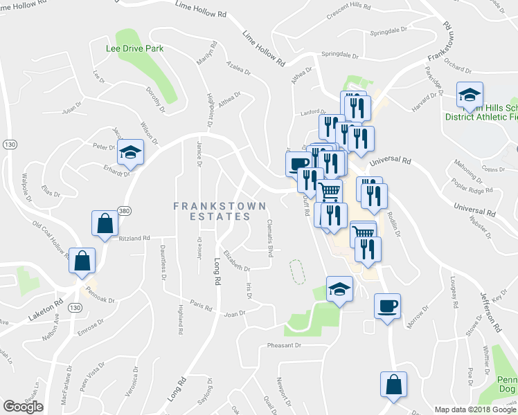 map of restaurants, bars, coffee shops, grocery stores, and more near 11514 Clematis Boulevard in Pittsburgh