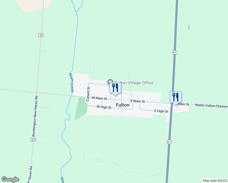 map of restaurants, bars, coffee shops, grocery stores, and more near 210 William Street in Fulton