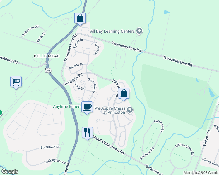 map of restaurants, bars, coffee shops, grocery stores, and more near 2404 Taggert Drive in Montgomery