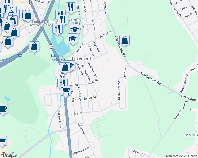 map of restaurants, bars, coffee shops, grocery stores, and more near 501 3rd Street in Altoona