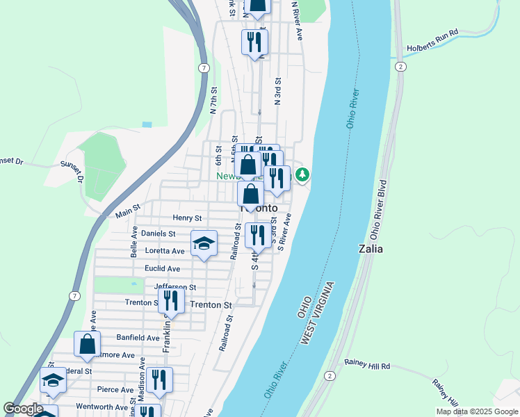 map of restaurants, bars, coffee shops, grocery stores, and more near in Toronto